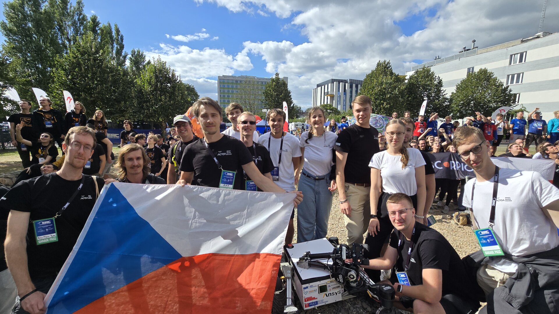 Team BMR with Freya and the Czech flag at ERC 2026 in Krakow